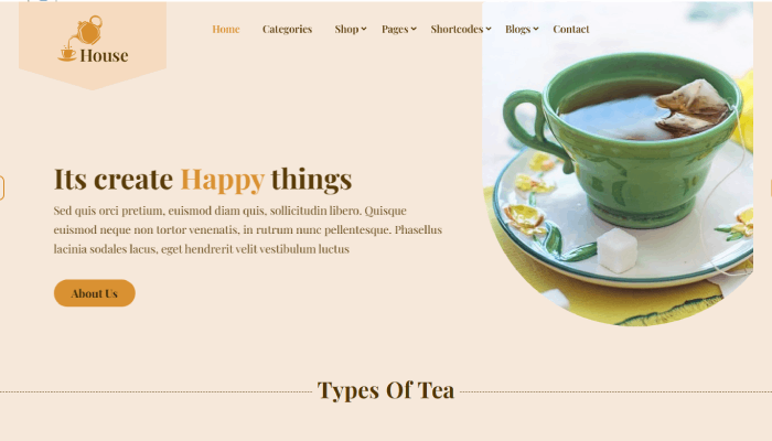 9 migliori temi e modelli WordPress per negozio di tè 6 New Project 3