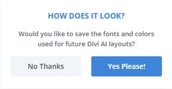 Divi Layouts AI - สไตล์ที่สร้างโดย AI ที่บันทึกไว้