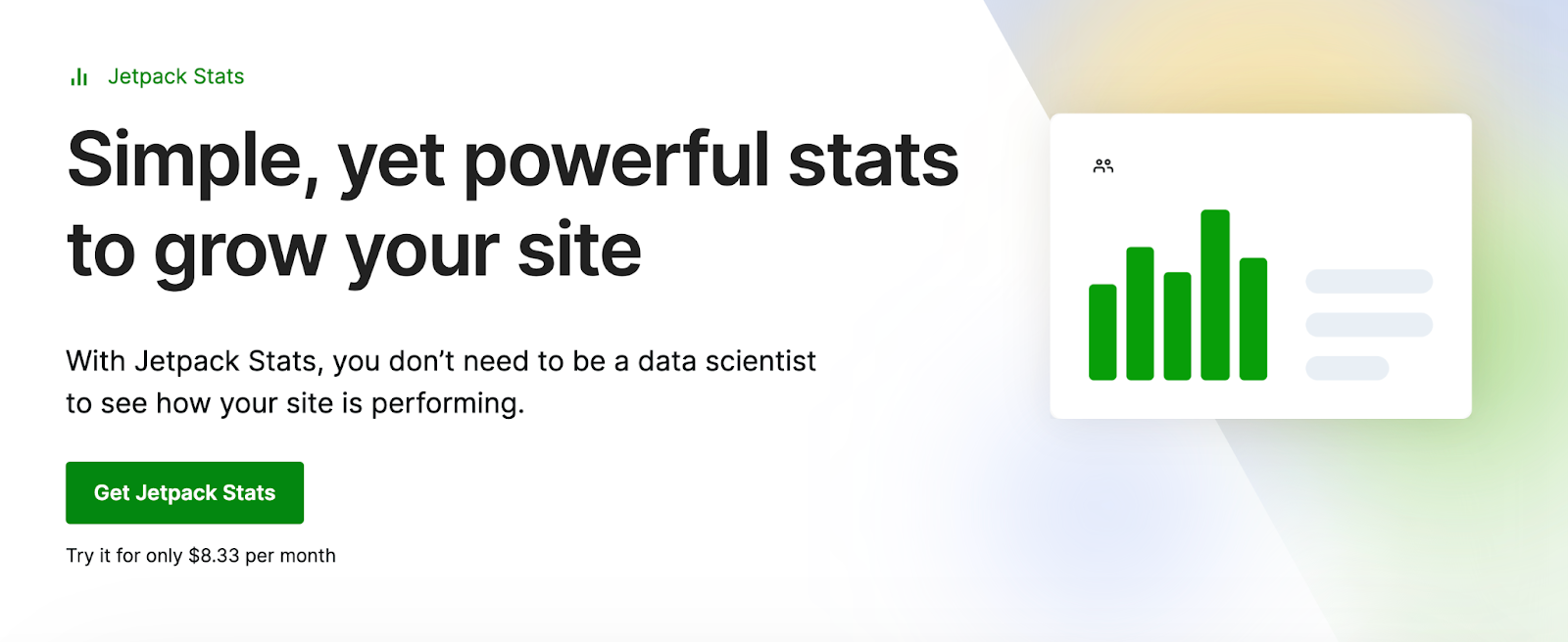 Înțelegerea publicului dvs. este esențială pentru reducerea ratei de respingere, iar Jetpack Stats oferă analize simple și puternice pentru a face doar asta.