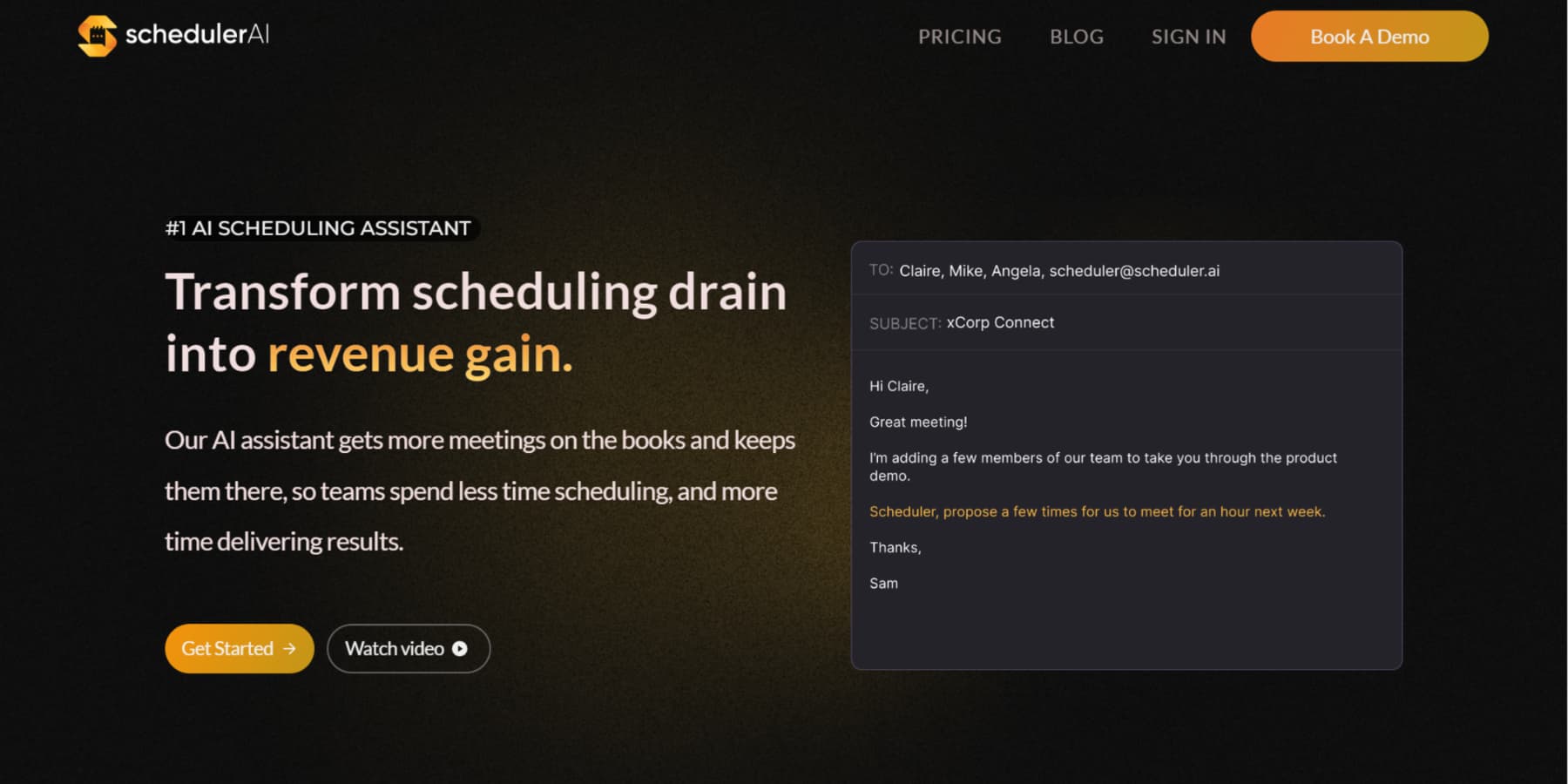 Scheduler AI 首頁截圖