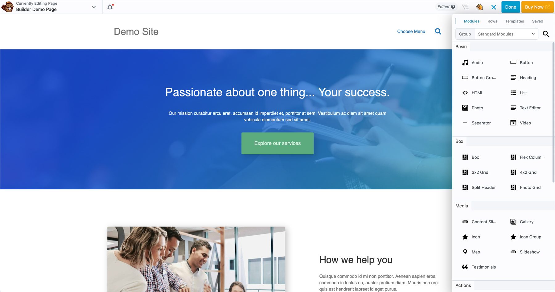 โมดูลการออกแบบ Beaver Builder