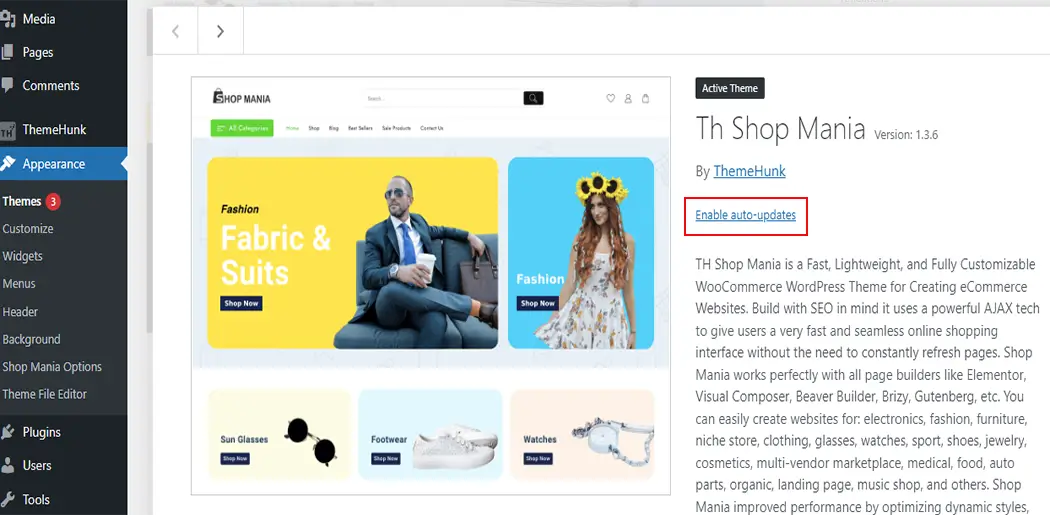 Cara Mengaktifkan atau Menonaktifkan Pembaruan Otomatis WordPress 1 Enable WordPress Automatic Updates for Themes