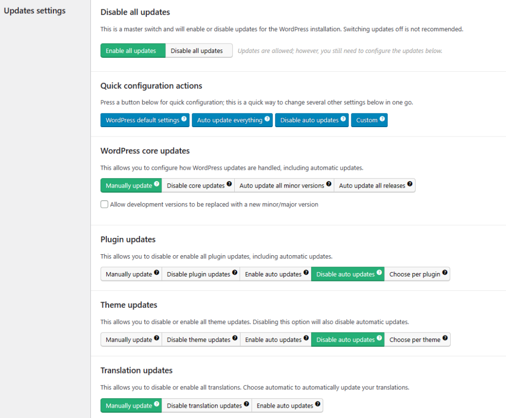 Cara Mengaktifkan atau Menonaktifkan Pembaruan Otomatis WordPress 6 configure wp update