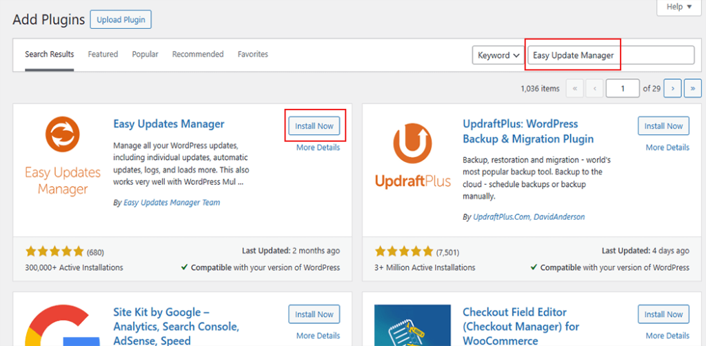 Cara Mengaktifkan atau Menonaktifkan Pembaruan Otomatis WordPress 4 wp plugin installation 36