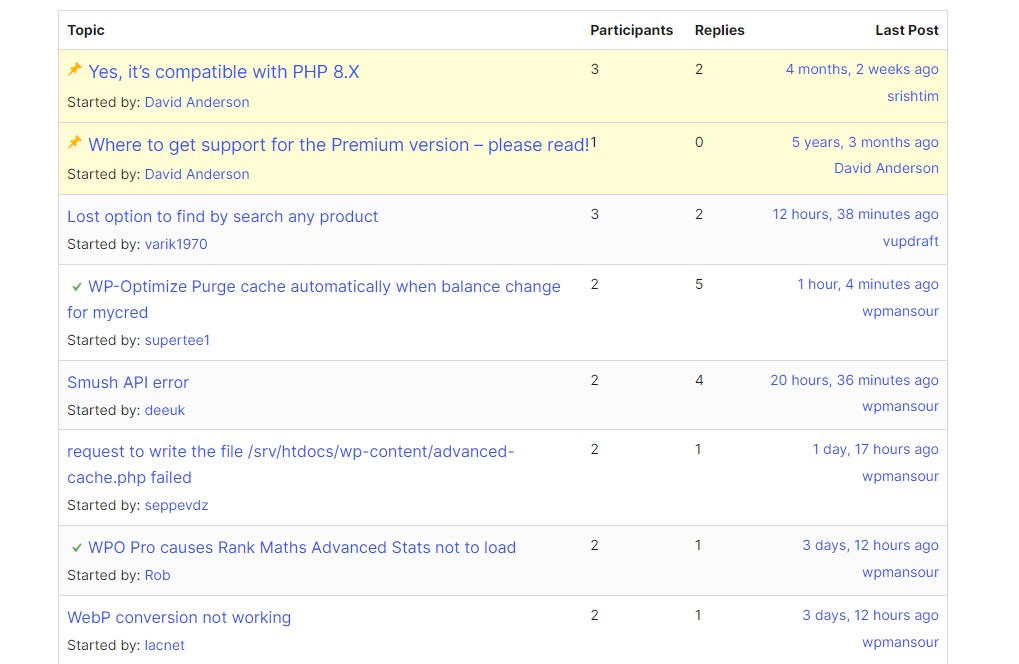 WP Optimize WordPress Destek Forumu