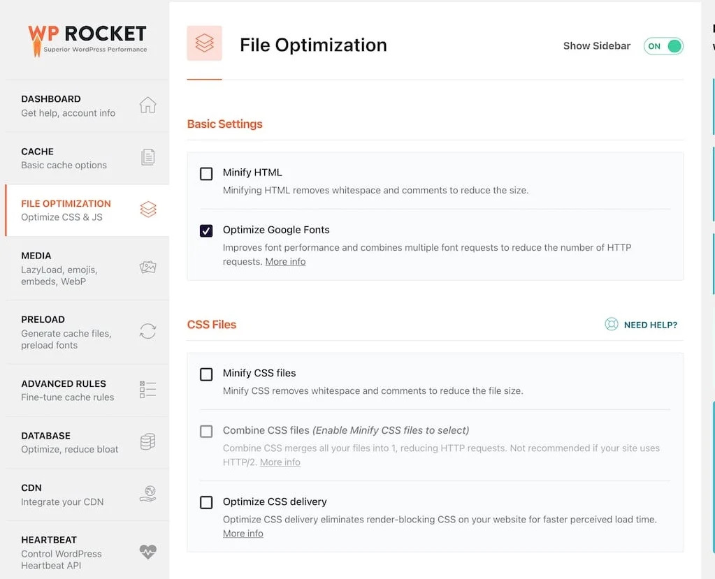 WP Roket Dosya Optimizasyonu - CSS ve JS'yi Optimize Edin