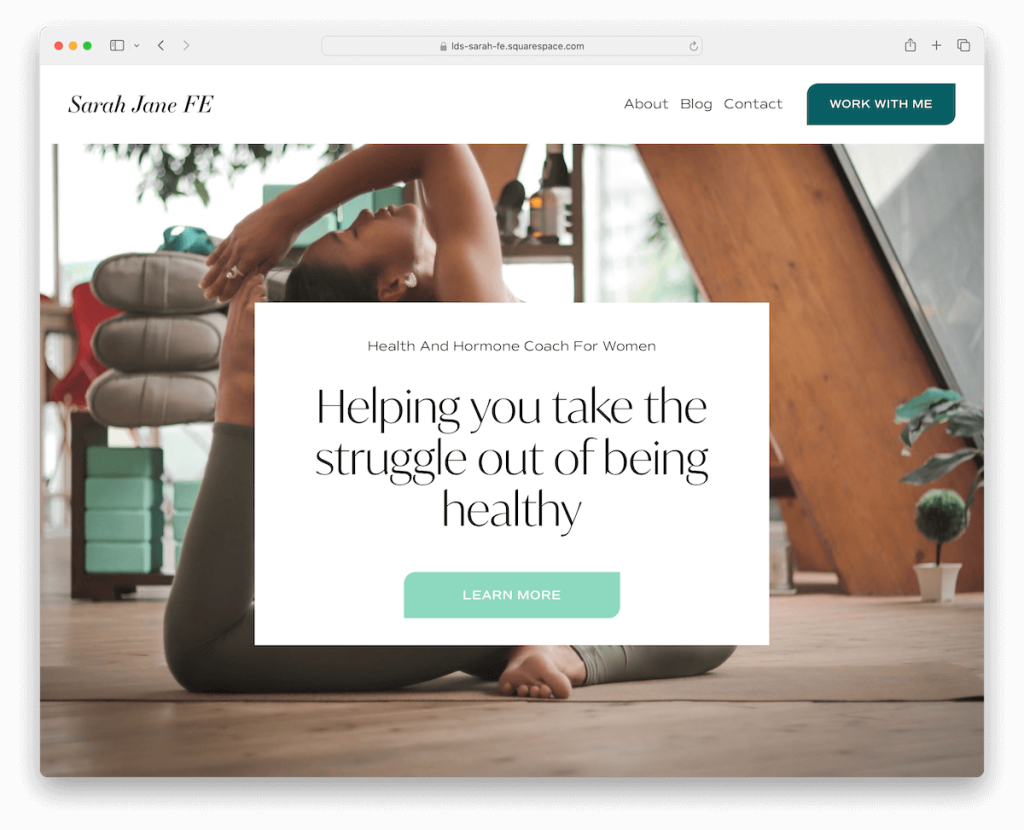 modèle de santé de Sarah Squarespace
