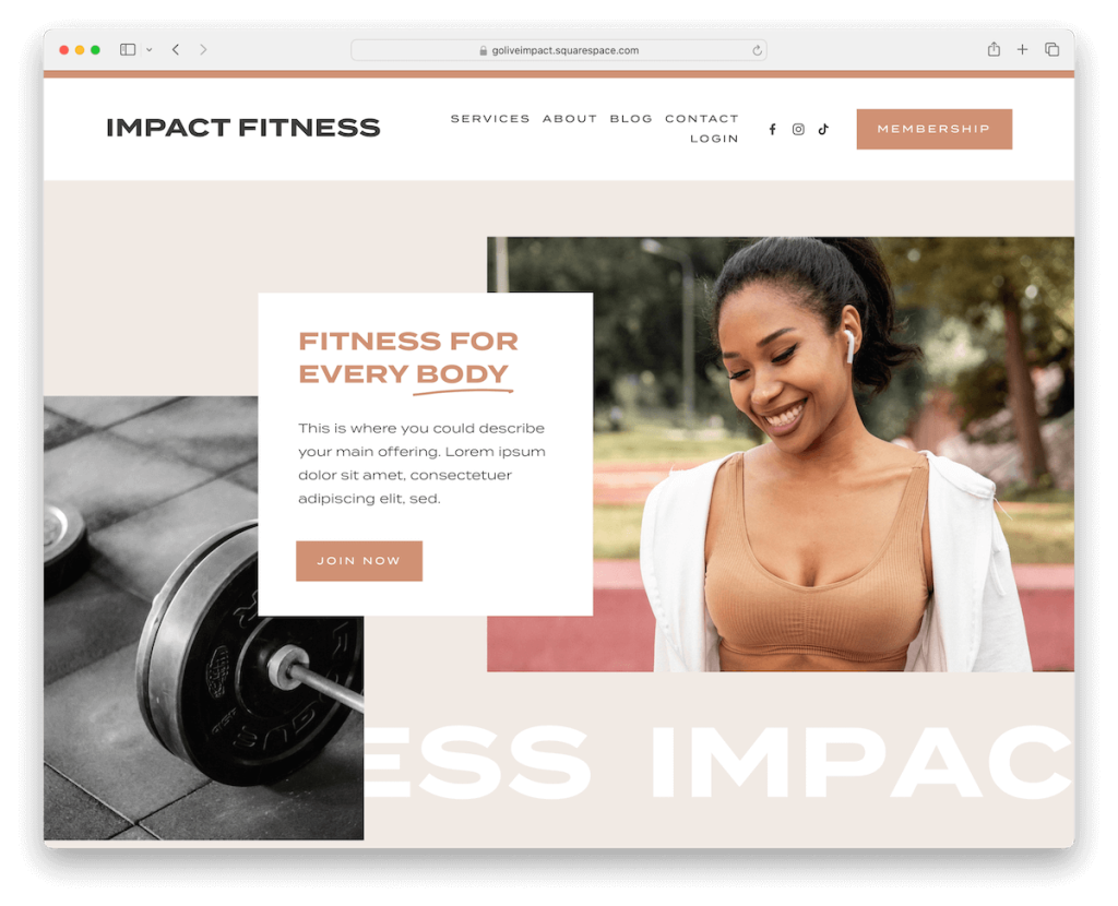 modèle de santé d'impact squarespace
