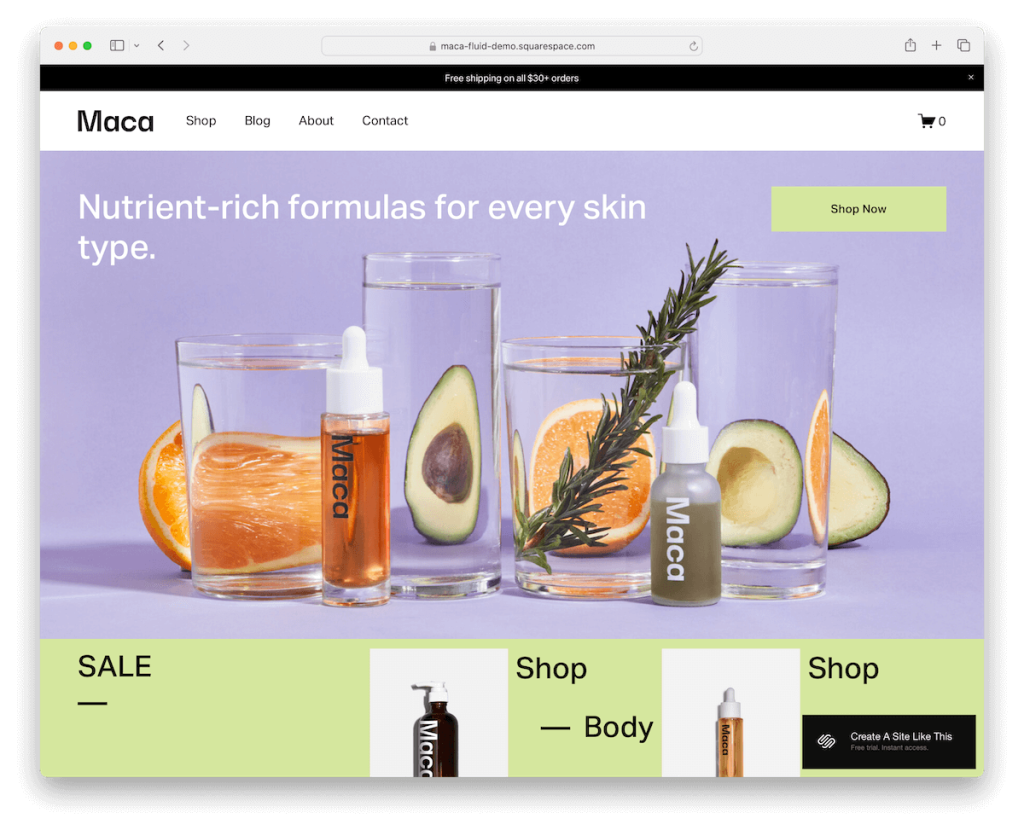 modèle de santé maca squarespace