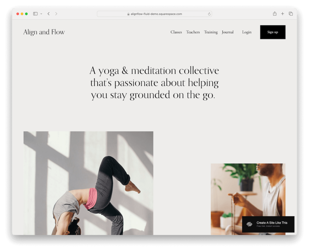 modèle de santé alignflow squarespace
