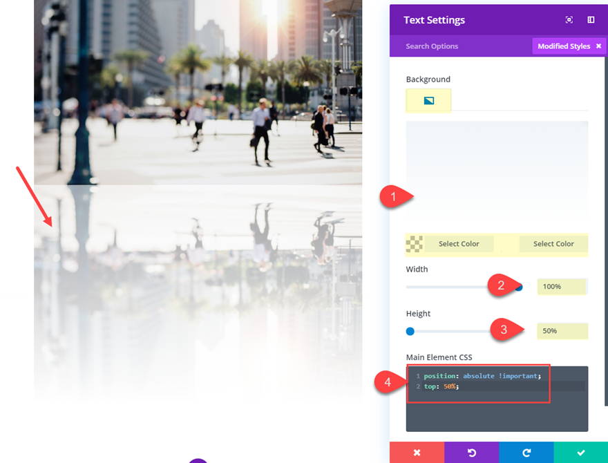 文本和圖像的divi反射