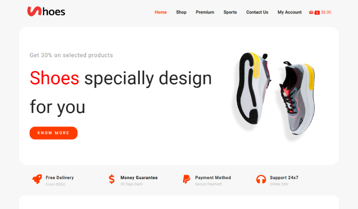 13 meilleurs thèmes WordPress pour magasins de baskets et de chaussures pour WordPress 2 New Project 55 1