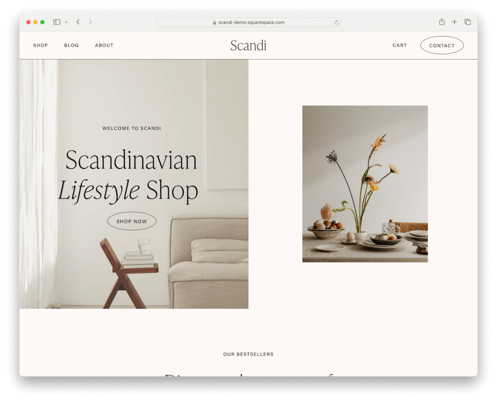 scandi squarespace 라이프스타일 템플릿