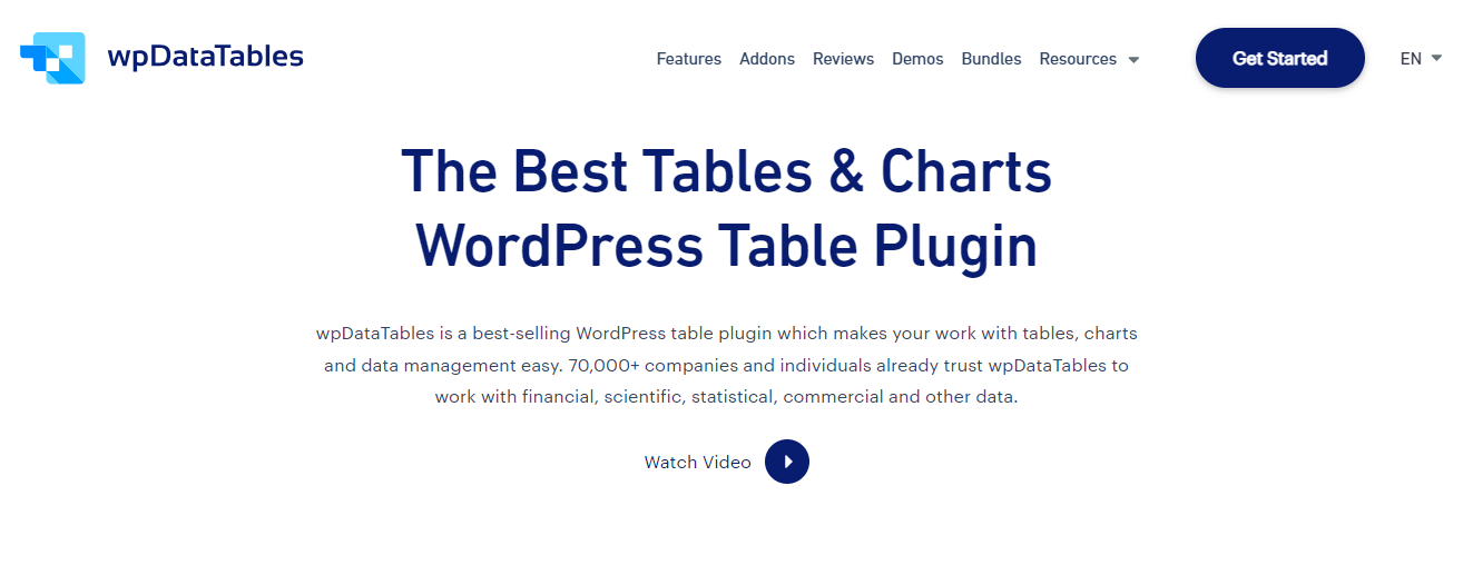 Comme son nom l'indique, wpDataTables est un plugin permettant de créer des tableaux et des graphiques de données.