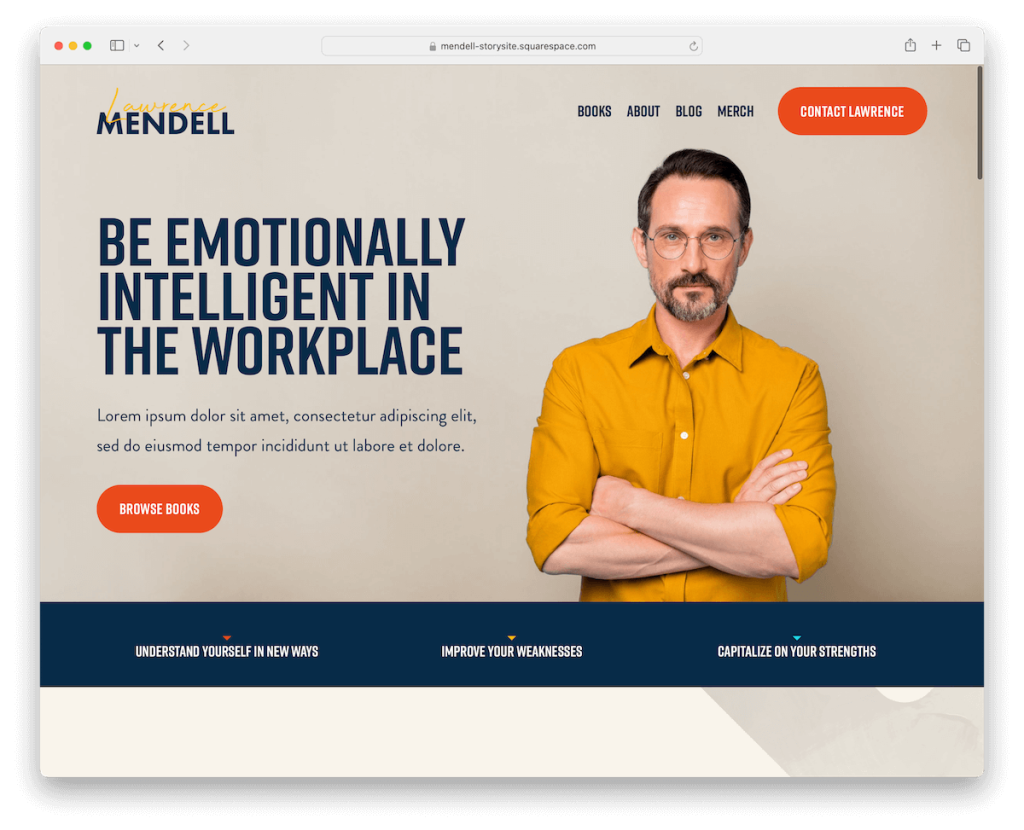 Mendell squarespace etki sahibi şablonu