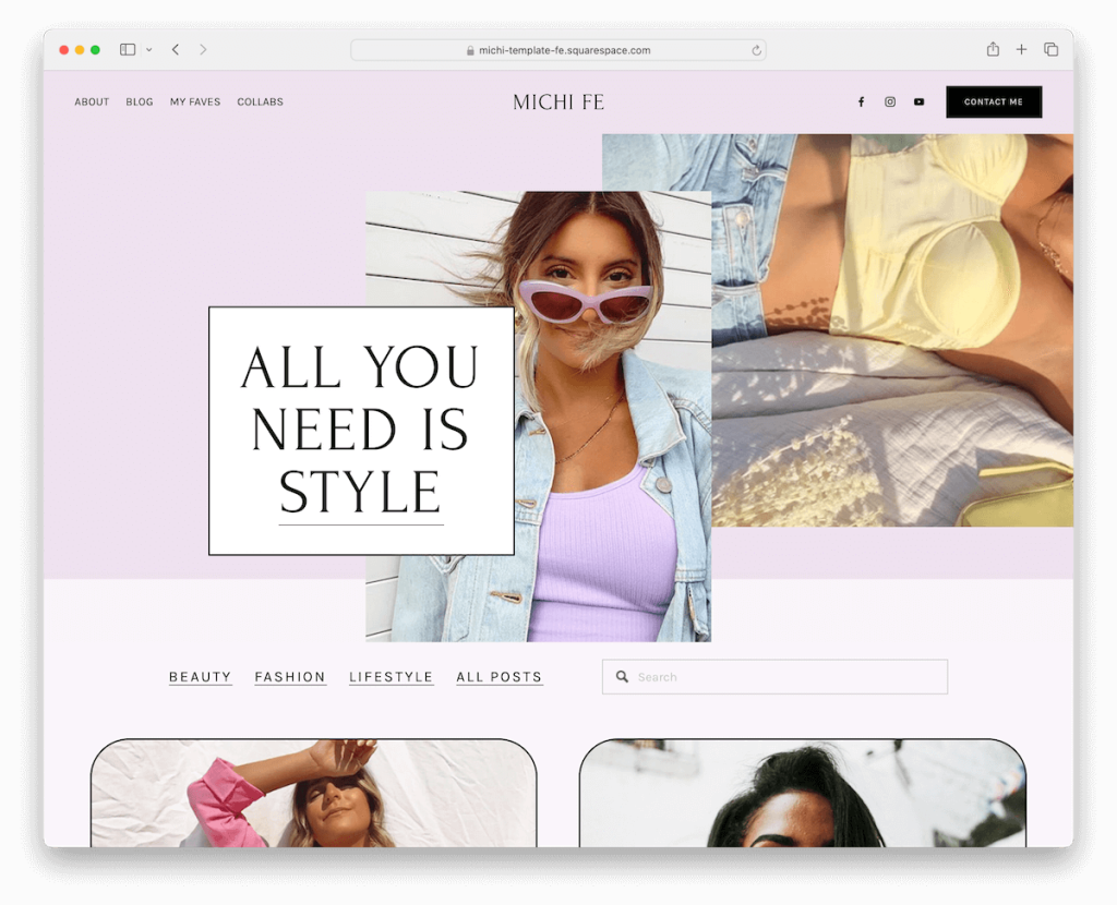 michi squarespace etki sahibi şablonu