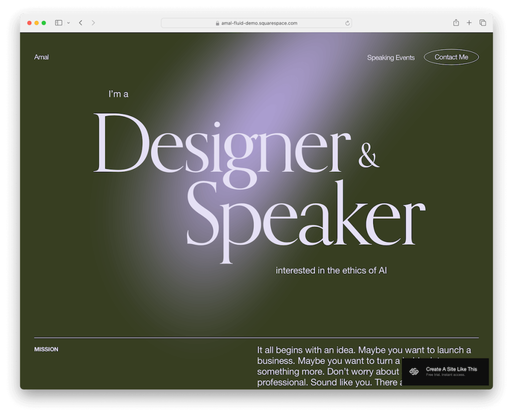 amal squarespace minimalist şablonu
