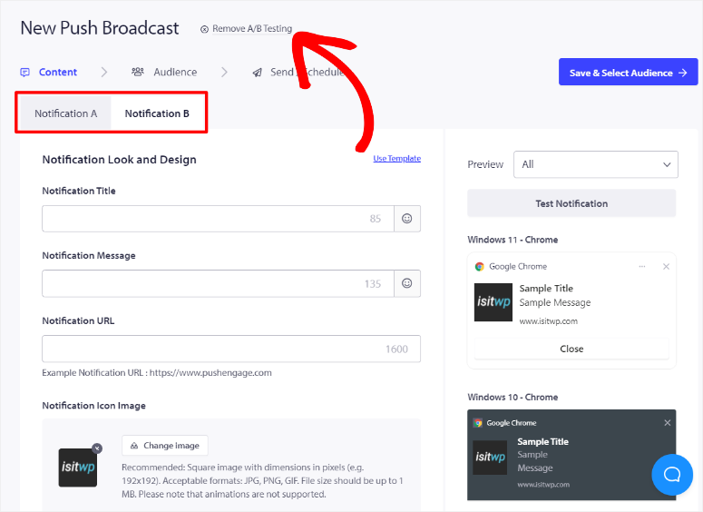 Pushengage-ab-testing - IsItWP - 免费 WordPress 主题检测器 pushengage ab testing
