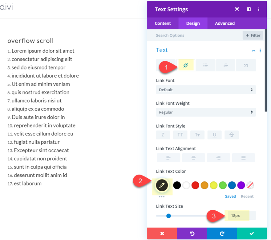 خيارات تجاوز divi