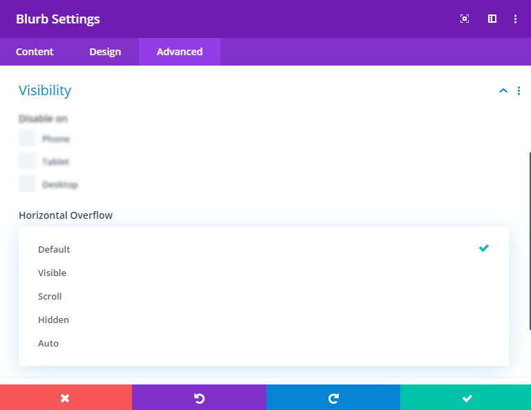 خيارات تجاوز divi
