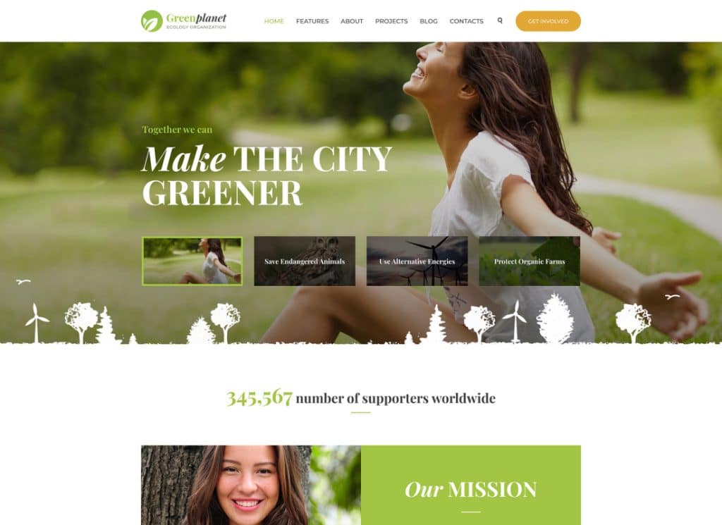 Green Planet - 環境非営利の WordPress テーマ