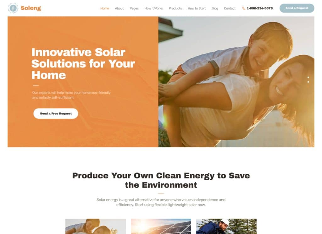 Soleng - 太陽エネルギー WordPress テーマ