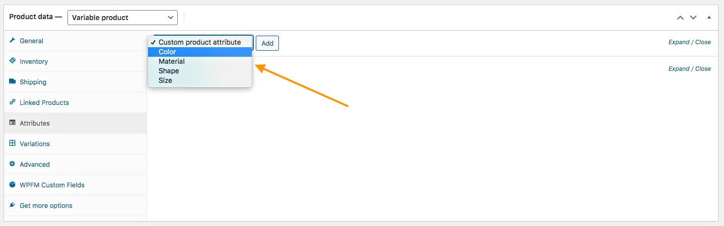 เลือกคุณสมบัติ - สำหรับผลิตภัณฑ์ตัวแปร WooCommerce