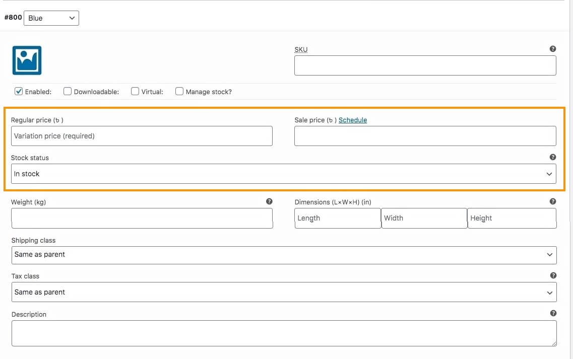 ราคาและสถานะสต็อคของผลิตภัณฑ์ - สำหรับผลิตภัณฑ์ตัวแปร WooCommerce