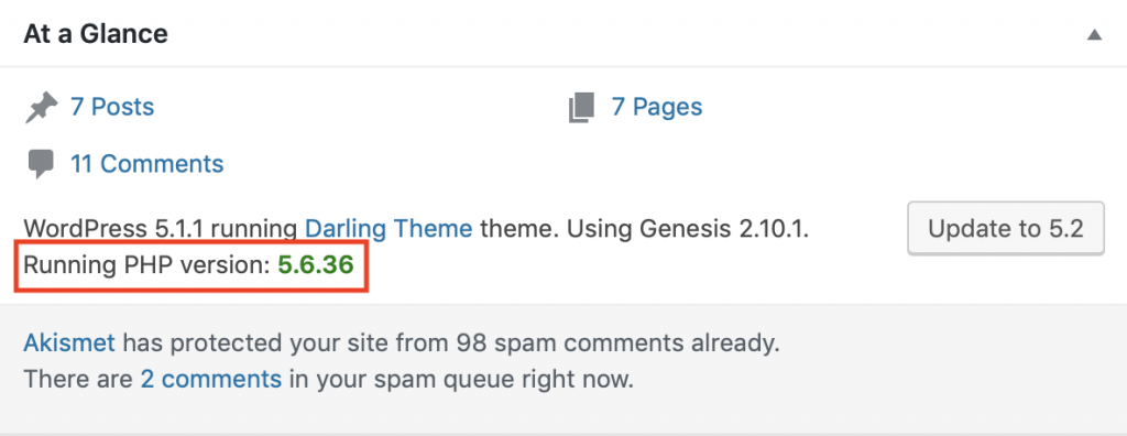 обновить PHP