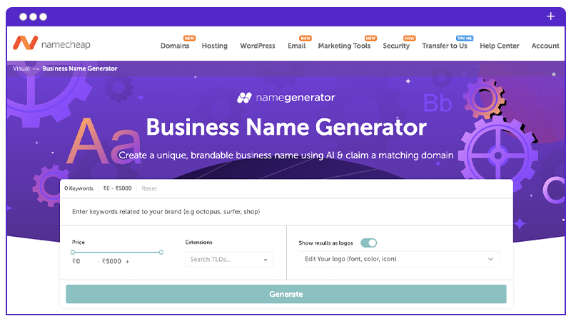 5 สุดยอดเครื่องมือสร้างชื่อโดเมน Ai และเว็บไซต์ตรวจสอบในปี 2024 2 ai namecheap 32