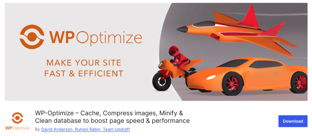 Gambar ini menunjukkan plugin WP-Optimize