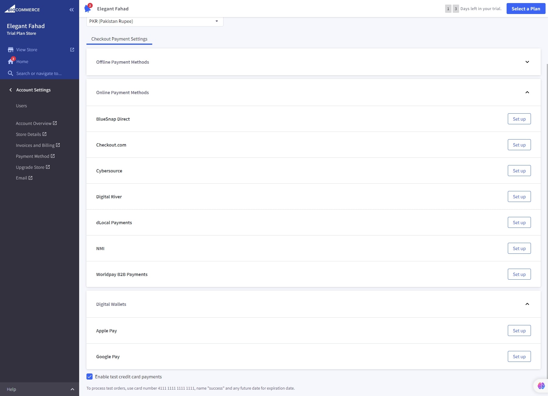 méthodes de paiement bigcommerce