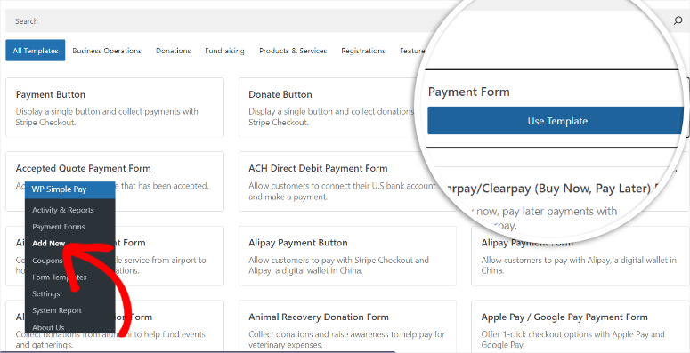 plantilla-de-formulario-de-pago-simple-wp - IsItWP - Detector de temas gratuito de WordPress wp simple pay payment form template