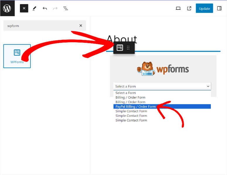 wpforms-select-form-from-block - IsItWP - Detector de temas de WordPress gratuito wpforms select form from block