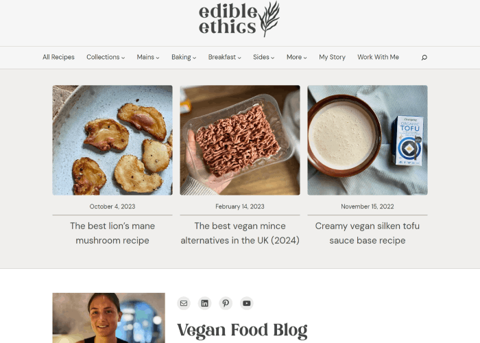 23 belos exemplos de sites criados com Elementor 20 edible ethics