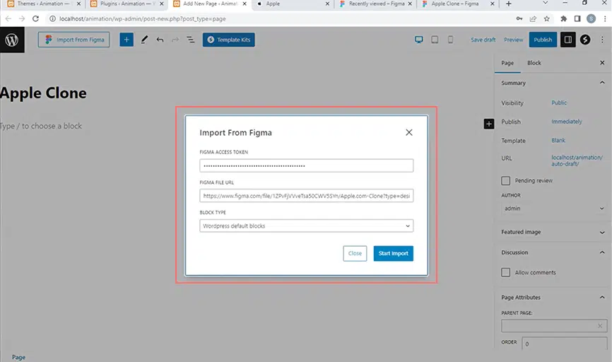 Figma を WordPress に変換するにはどうすればよいですか? 【無料&有料】10 Entering Figma Access token and Figma File URL