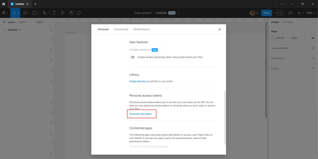 Figma を WordPress に変換するにはどうすればよいですか? 【無料&有料】5 Generating Personal access Token in Figma