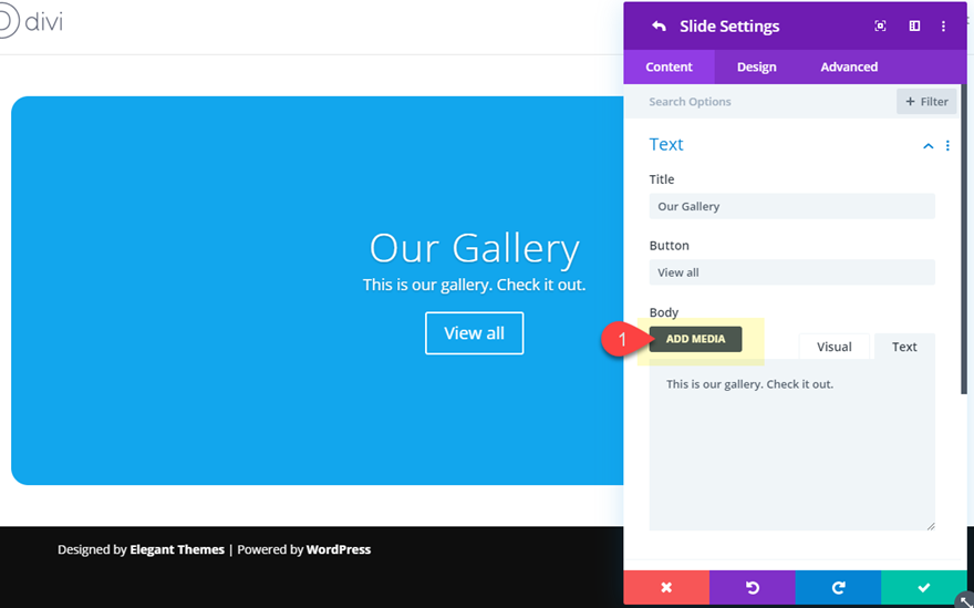 divi 照片库滑块