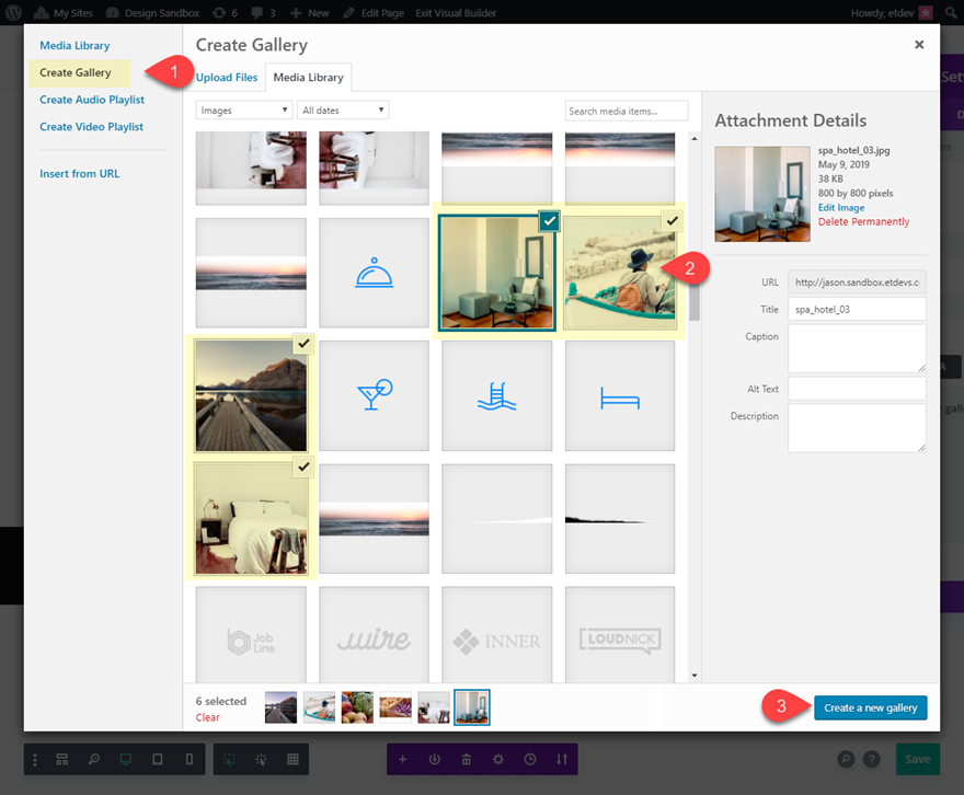 divi 照片库滑块