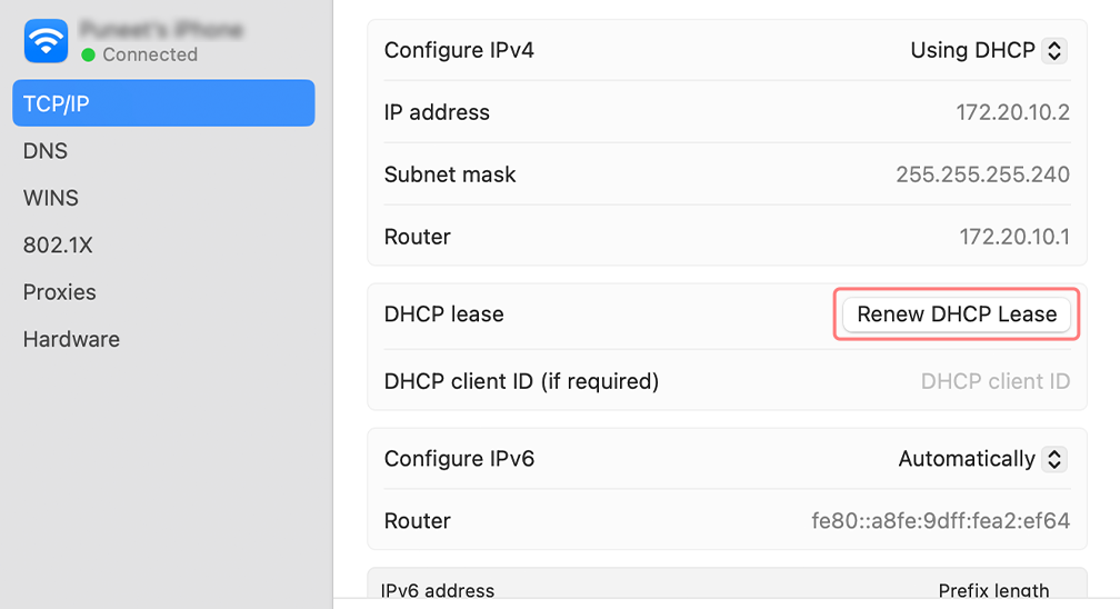 Comment réparer ERR_TUNNEL_CONNECTION_FAILED rapidement ? dix Renew DHCP Lease in MacOS