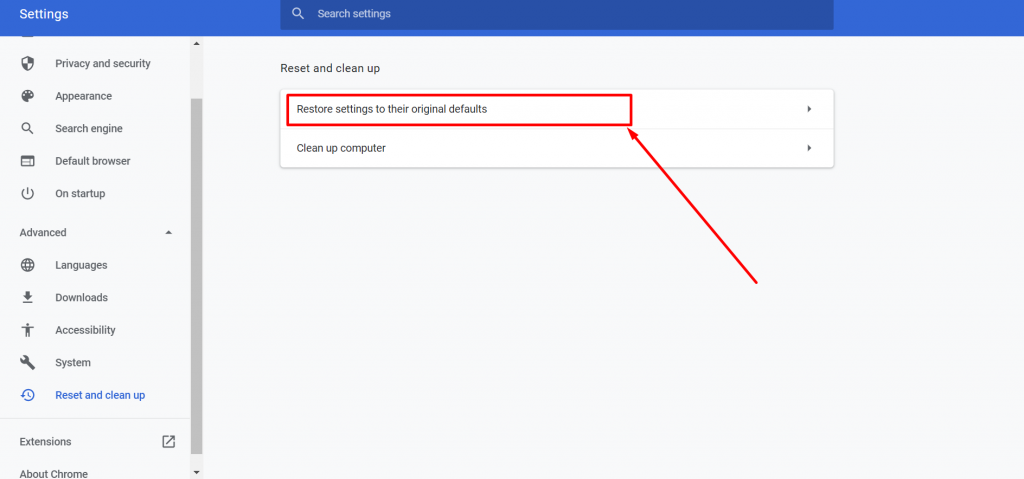 Comment réparer ERR_TUNNEL_CONNECTION_FAILED rapidement ? 15 Restore settings to their original defaults