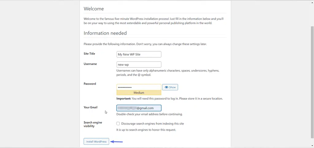 WordPress Manuel Olarak Nasıl Kurulur? (2024 Kılavuzu) 18 Setup WordPress Account