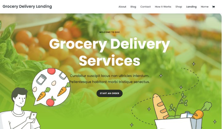 Satışları Artıracak En İyi 11 Genel Mağaza Web Sitesi Şablonu 2024 8 Divi Grocery