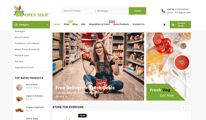 Satışları Artıracak En İyi 11 Genel Mağaza Web Sitesi Şablonu 2024 4 Grocery Store Theme