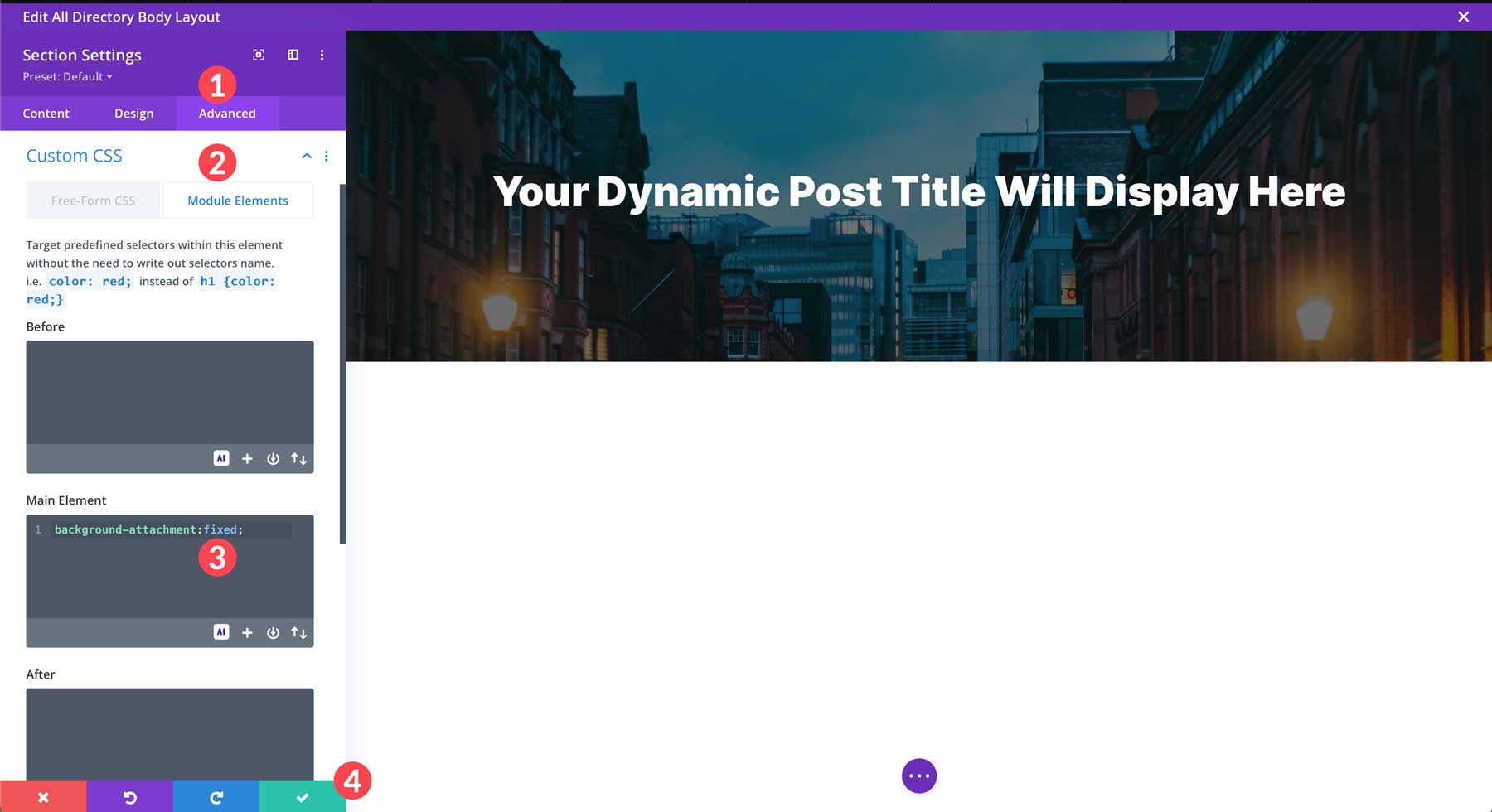 Divi'nin özel CSS'si