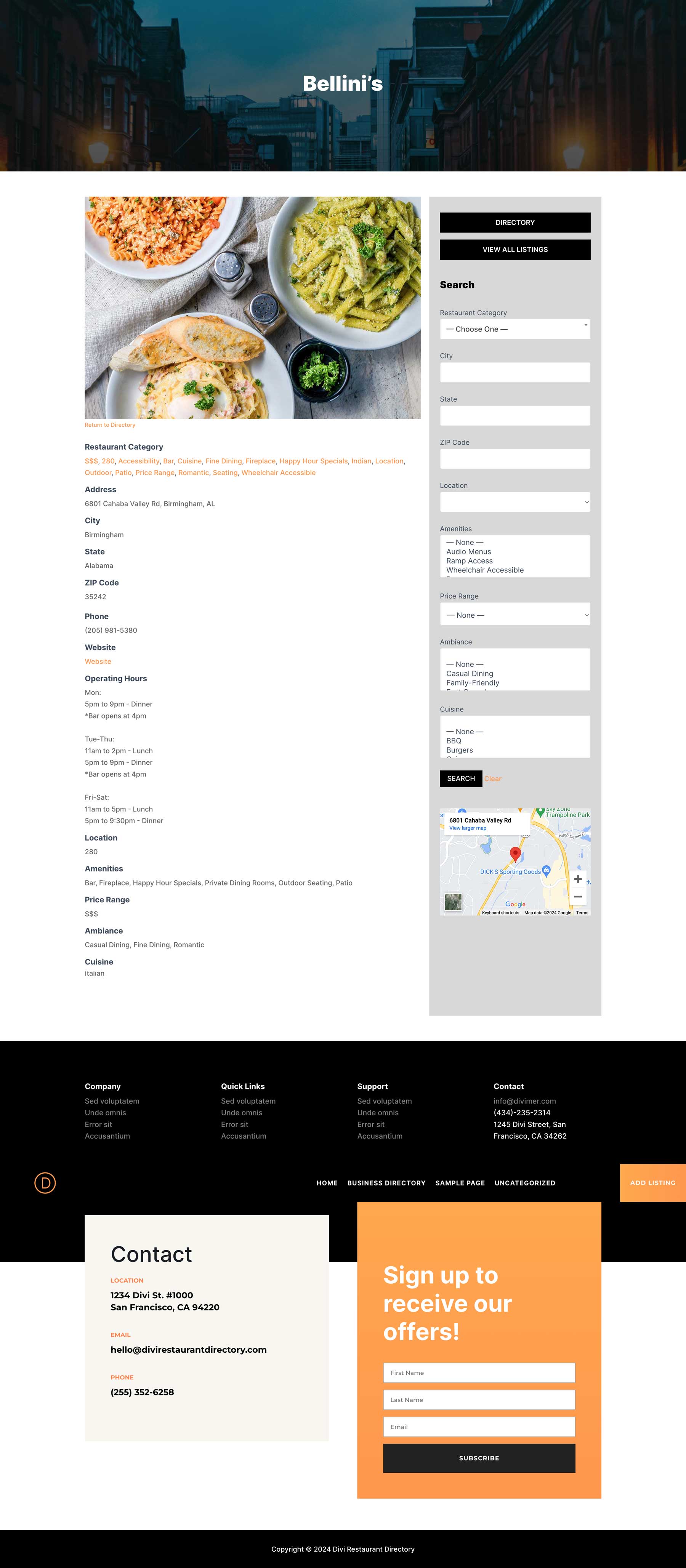 dizin web sitesi listeleme sayfası