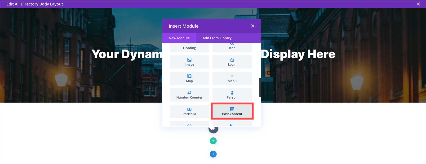 Divi gönderi içeriği modülünü ekle