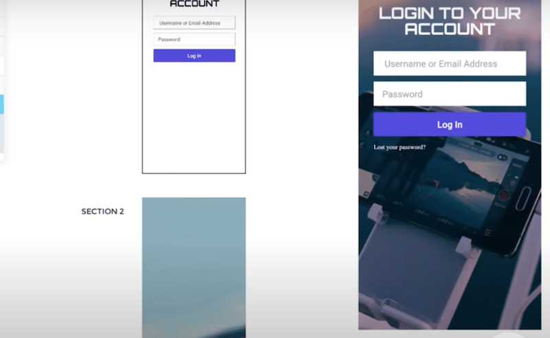登录表单中的背景示例 - 来源:Imagify