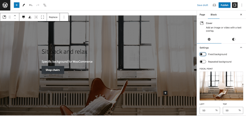 WooCommerce 类别的背景示例 - 来源:Imagify