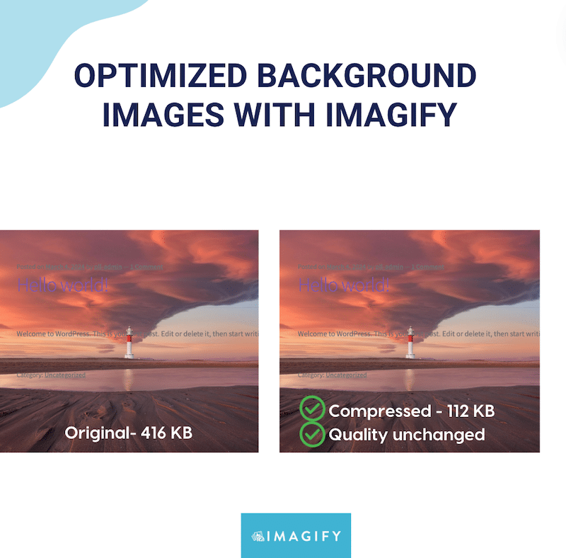 使用 Imagify 进行压缩且质量不变 - 来源:Imagify